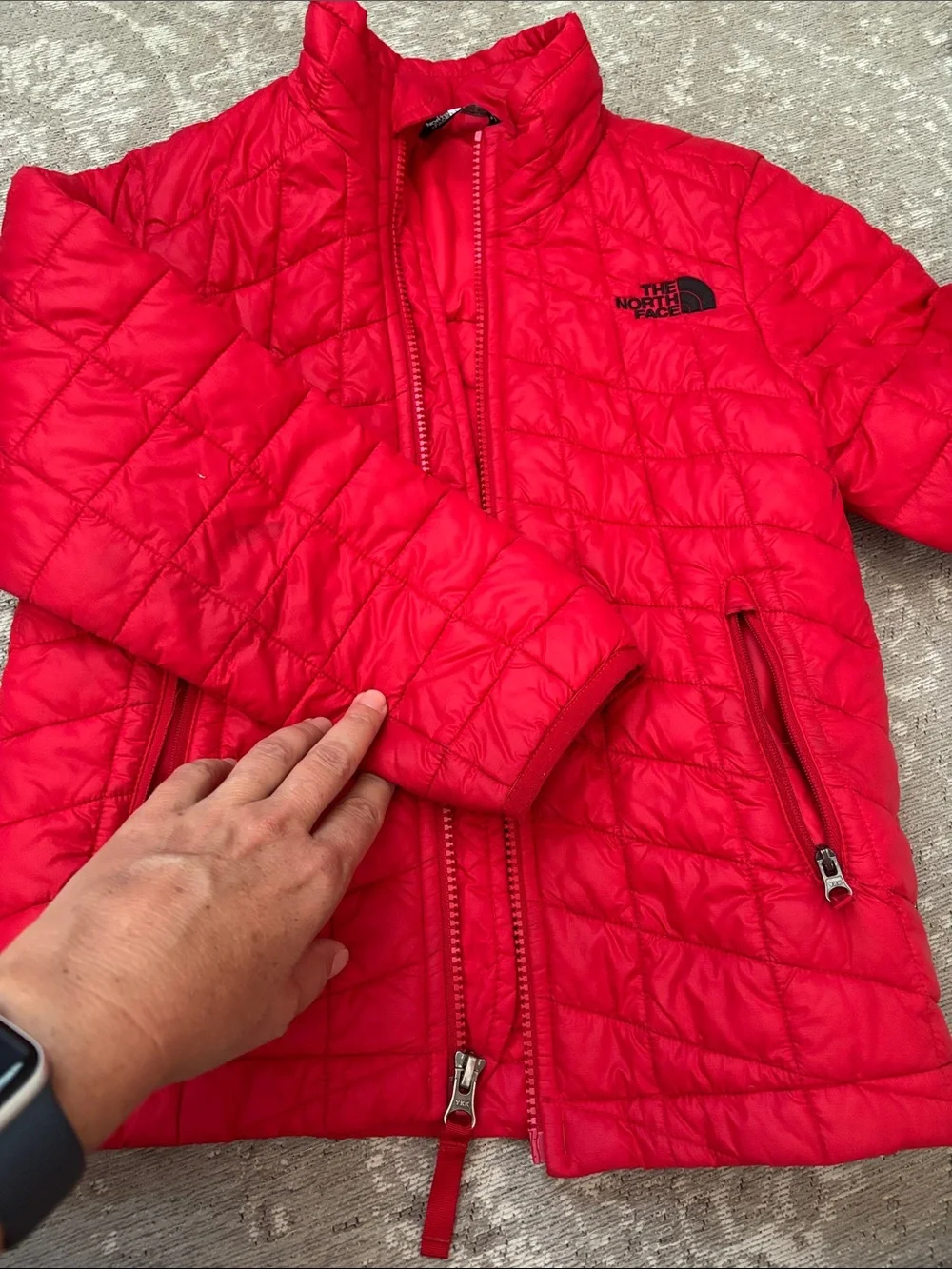The North Face Kids Red Quilted Puffer Jacket